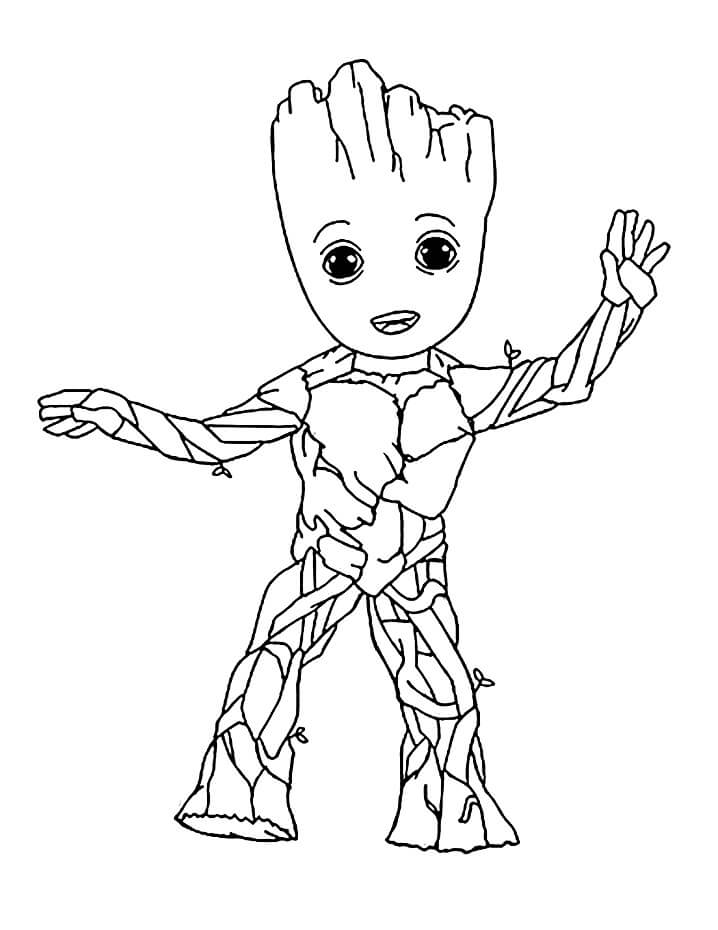 Desenho de Groot Realista para Imprimir
