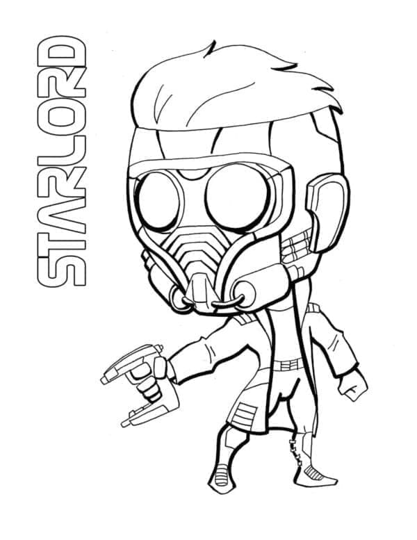 Desenho de Chibi Star Lord para Colorir