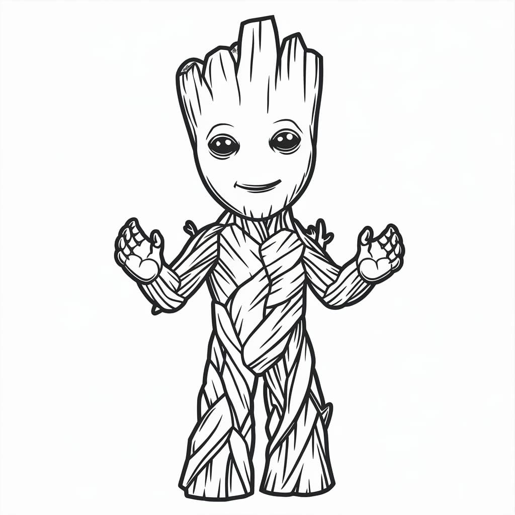 Desenho de Groot Feliz para Colorir