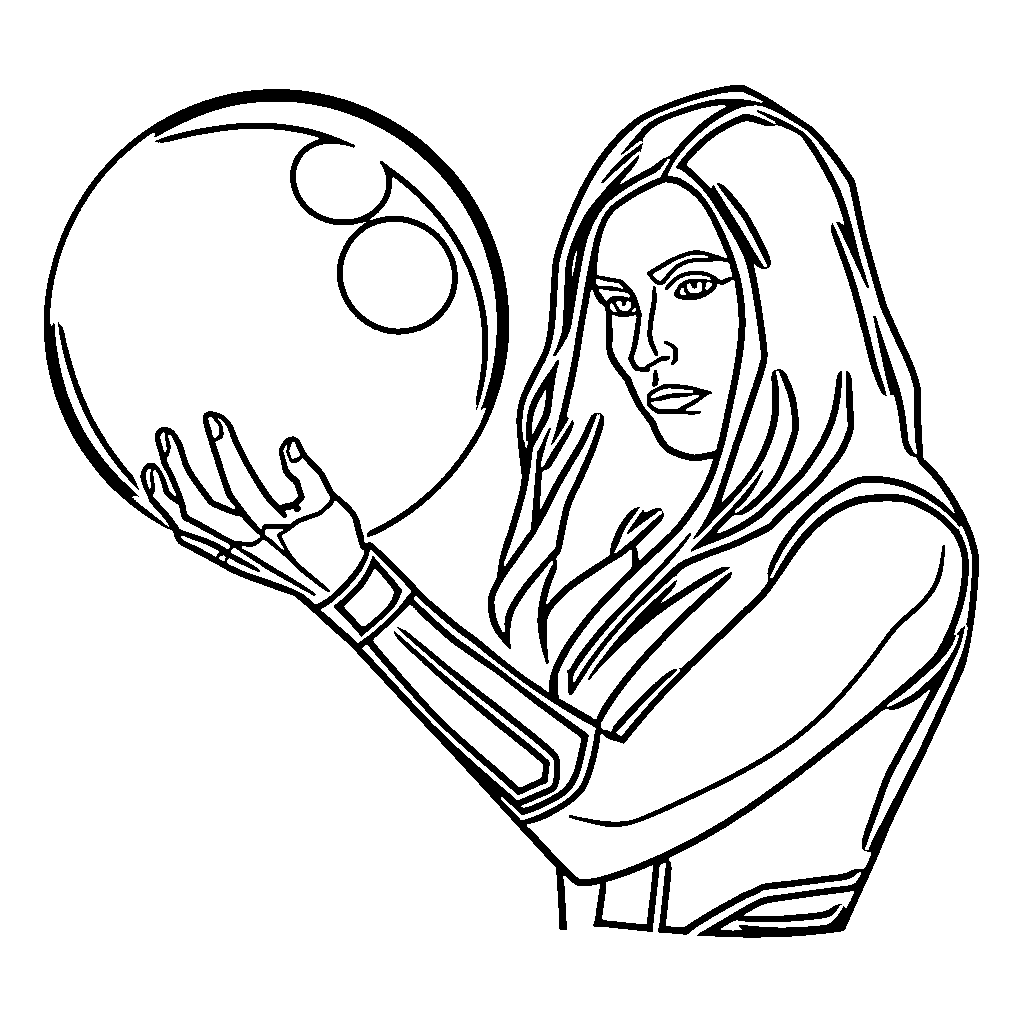 Desenho de Poder de Gamora para Colorir