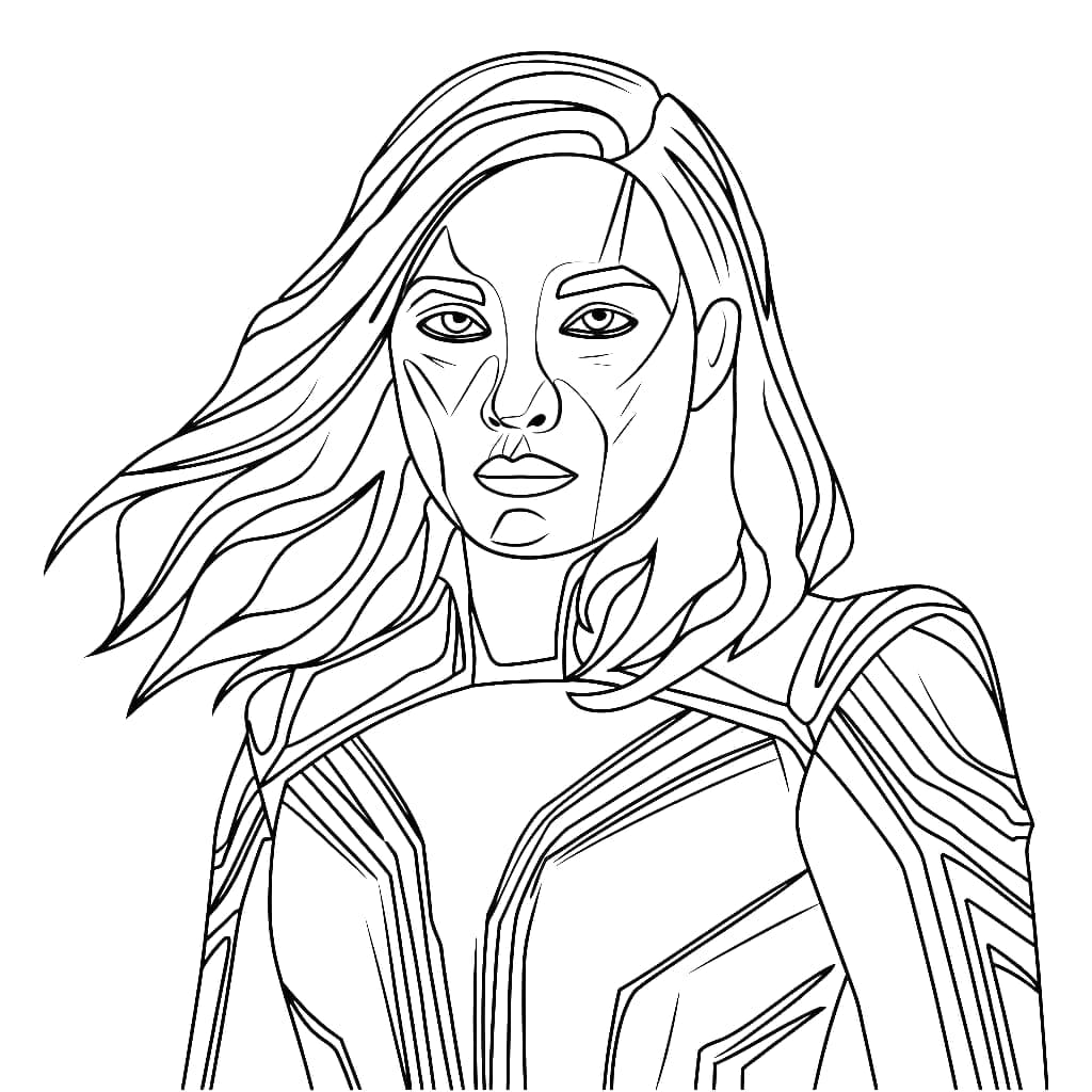 Desenho de Rosto de Gamora para Colorir