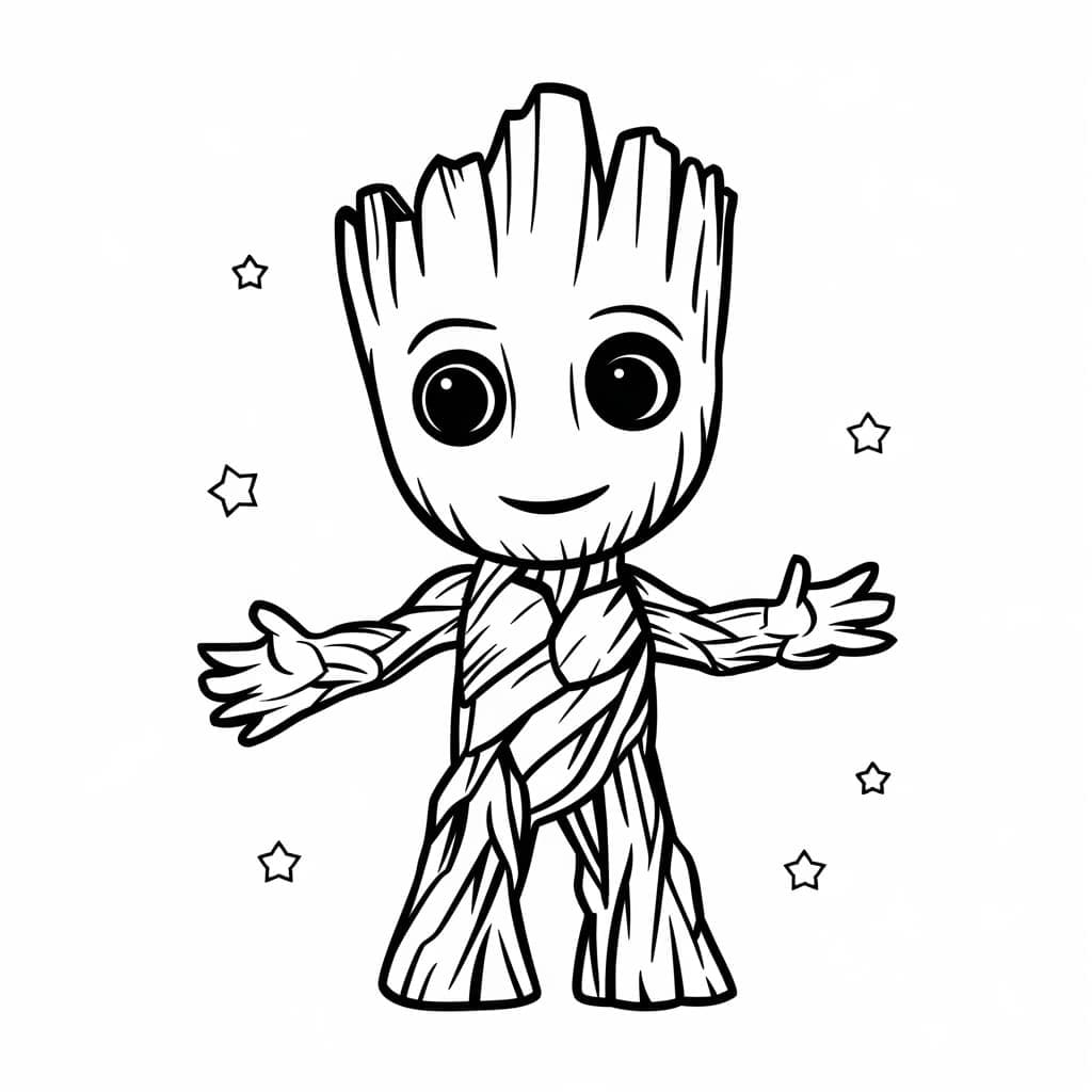 Desenho de Sorriso Groot para Colorir