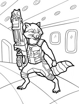 Desenho Pdf de Marvel Rocket Raccoon para Colorir