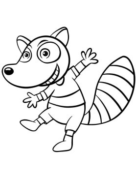 Desenho Guaxinim engraçado para Colorir