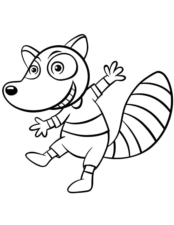 Desenho Guaxinim Engraçado para Colorir