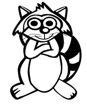 Desenho Guaxinim Sorrindo para Colorir