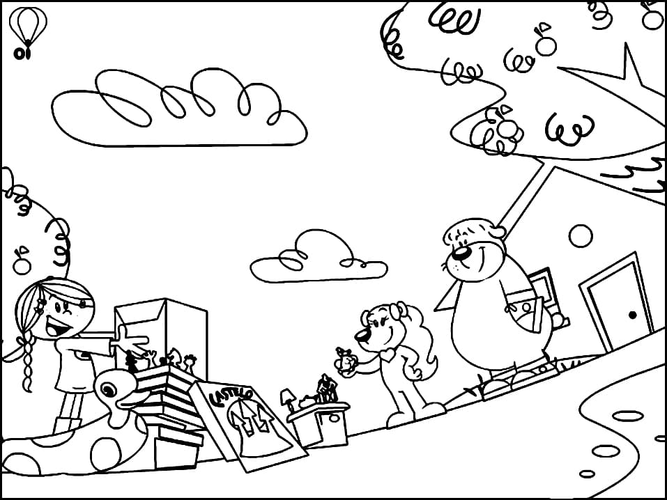 Desenho de Gui e Estopa Atividades Escolares
