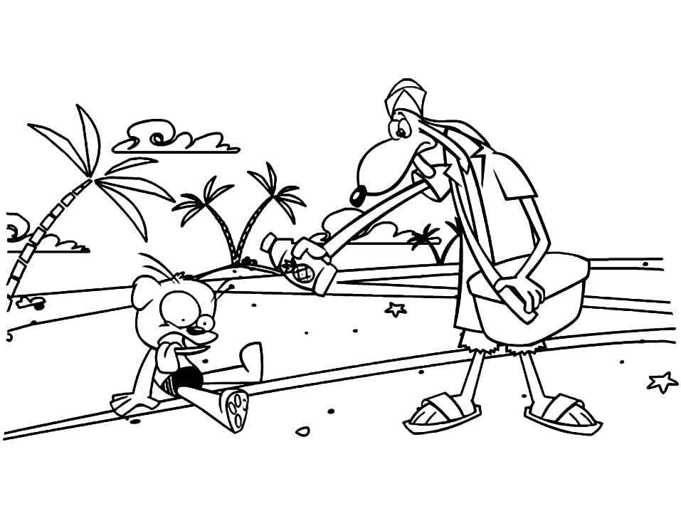 Desenho de Gui e Estopa Lápis de Cor