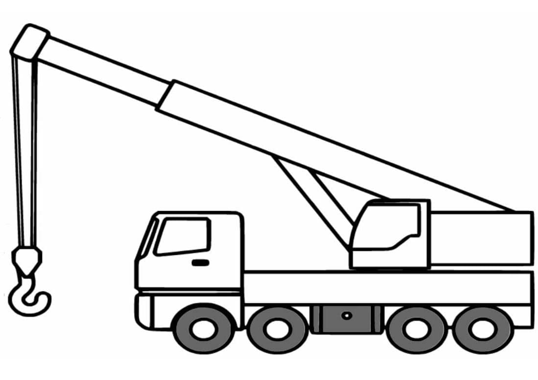 Desenho de Caminhão Guindaste para Colorir