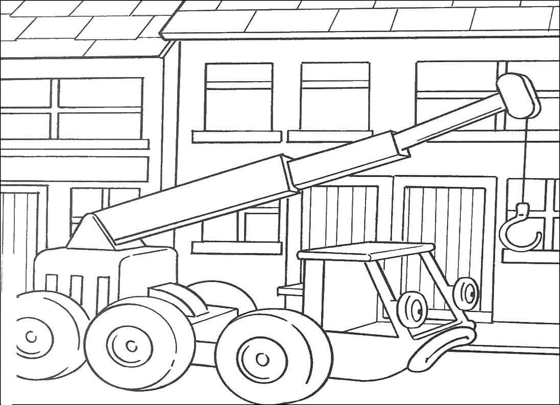 Desenho de Guindaste de Desenho Animado para Colorir