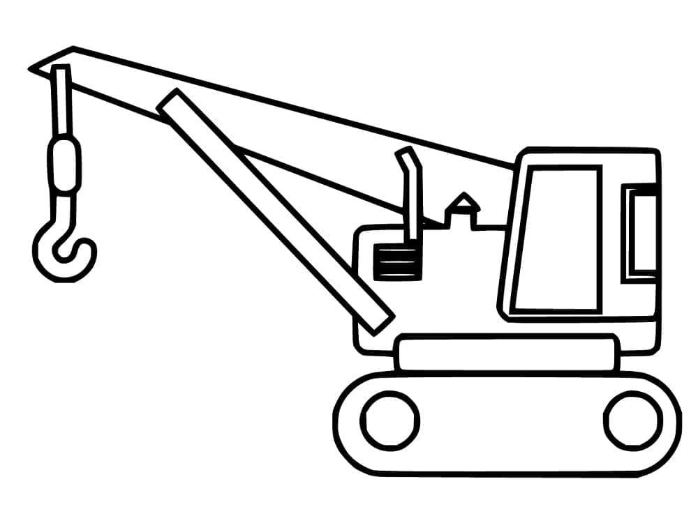 Desenho de Guindaste Fácil para Colorir