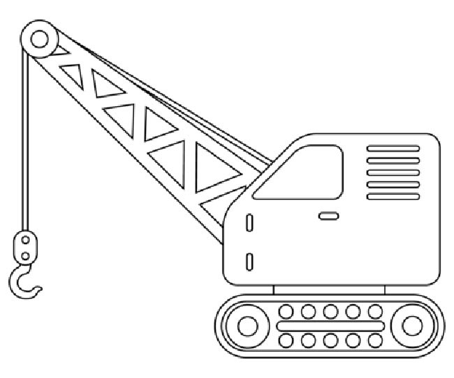 Desenho de Guindaste Muito Simples para Colorir