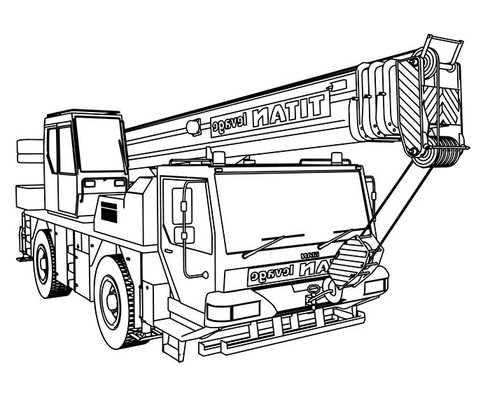 Desenho de Incrível Guindaste para Colorir