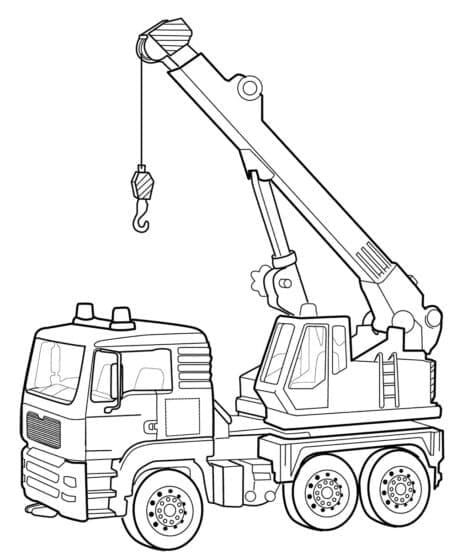 Desenho de um Caminhão Guindaste para Colorir