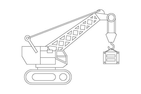 Desenho de Um Guindaste para Colorir