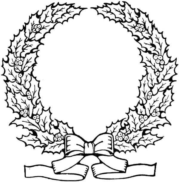 Desenho de Guirlanda de Natal Básica para Colorir