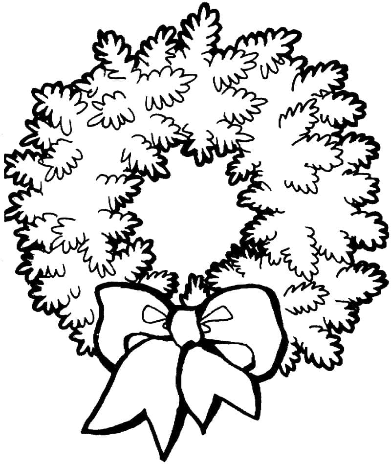 Desenho de Guirlanda de Natal Bonita para Colorir