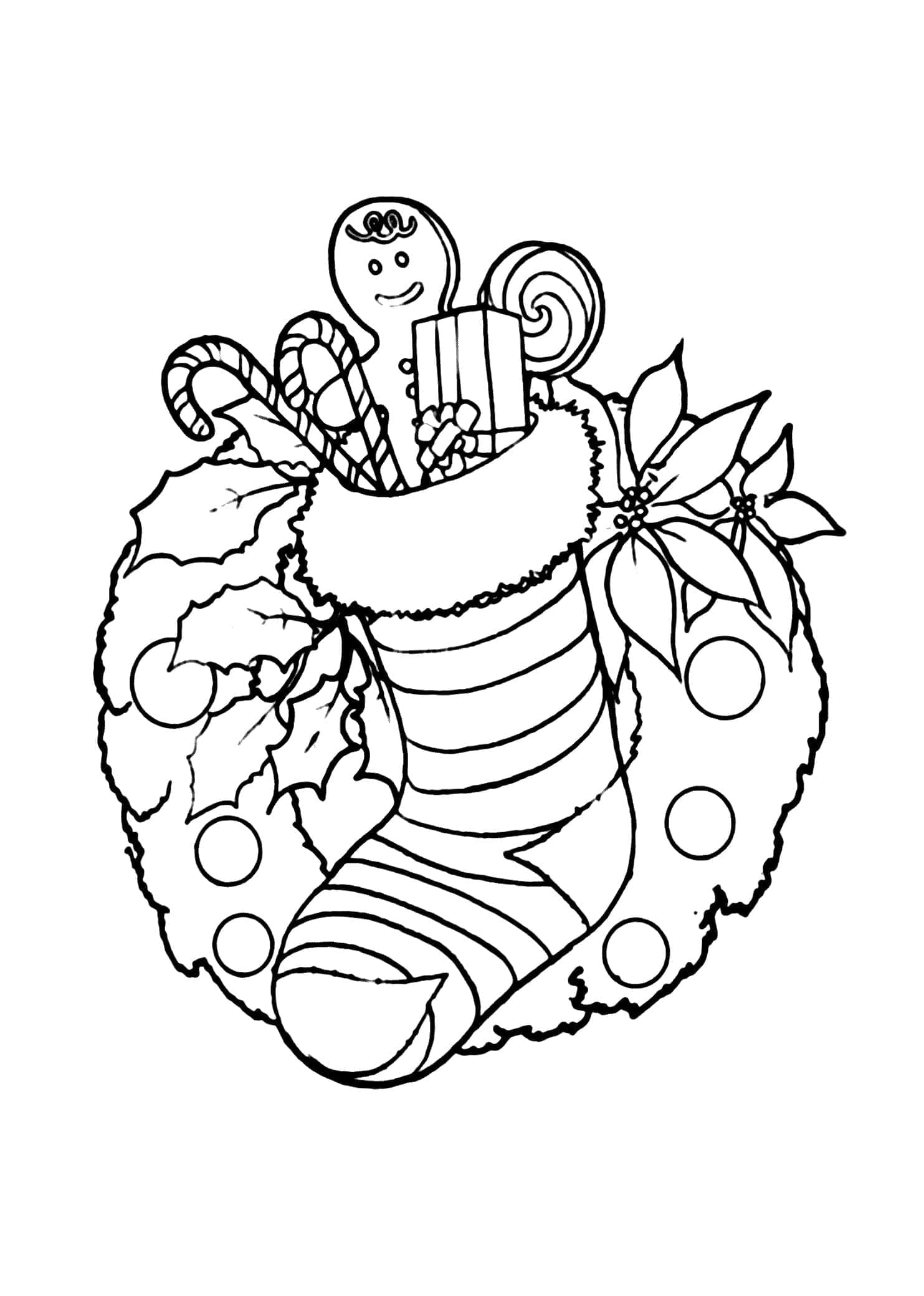 Desenho de Guirlanda de Natal Grátis para Colorir