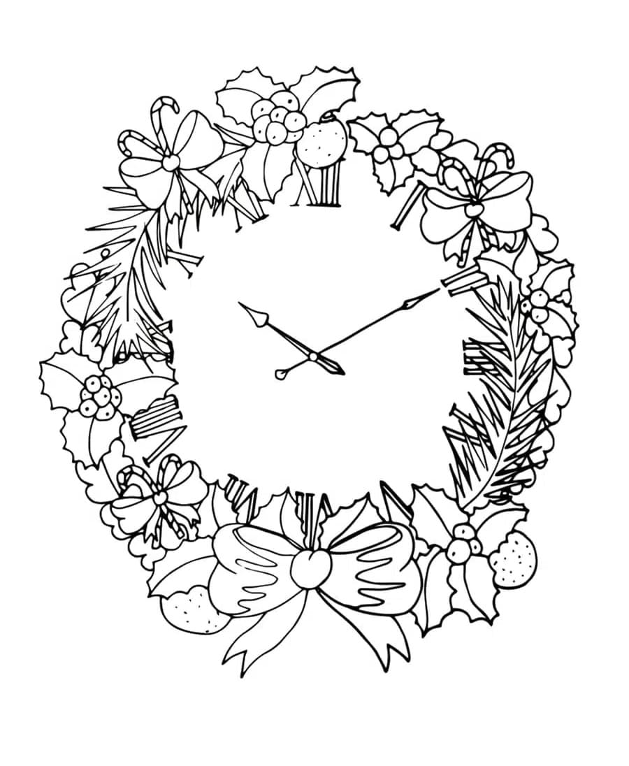 Desenho de Guirlanda de Natal para Crianças de 1 Ano para Colorir