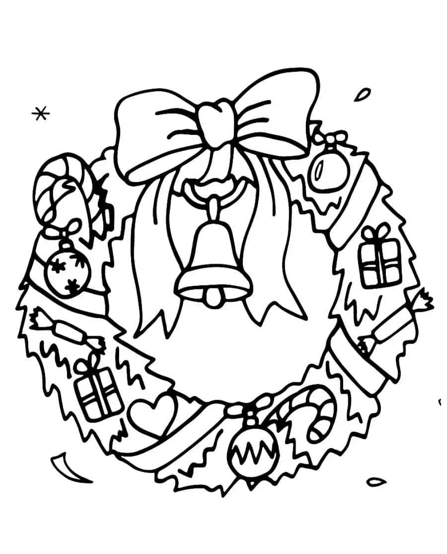 Desenho de Guirlanda de Natal para Crianças de 2 Ano para Colorir