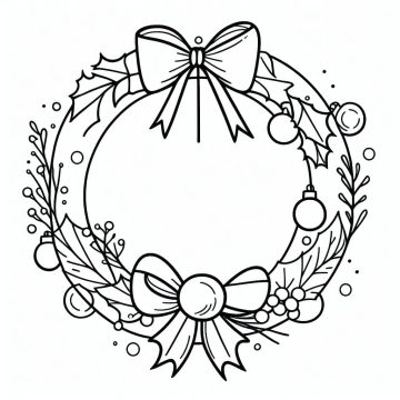 Desenho de Guirlanda de Natal Perfeita para Colorir