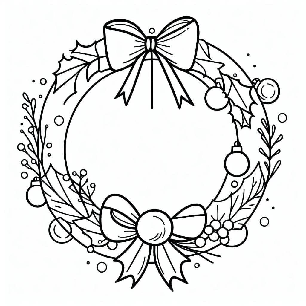 Desenho de Guirlanda de Natal Perfeita para Colorir