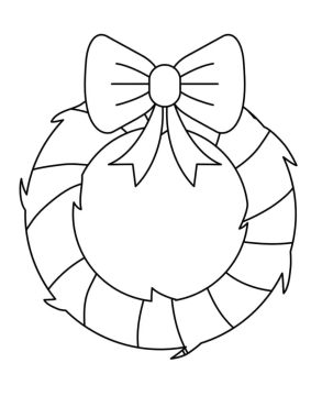 Desenho de Guirlanda de Natal Simples para Colorir