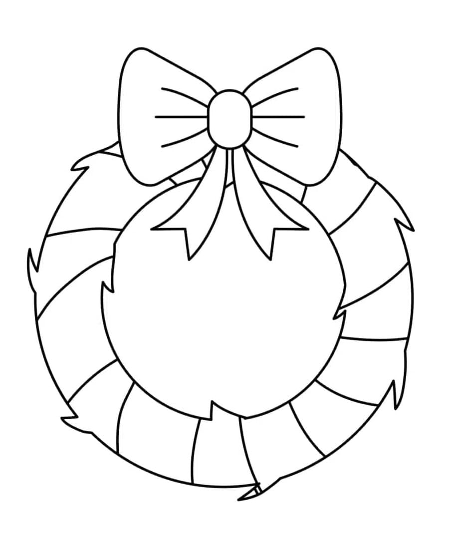 Desenho de Guirlanda de Natal Simples para Colorir