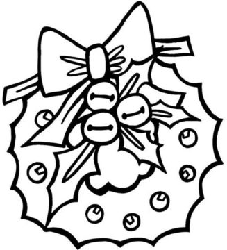 Desenho de Uma Guirlanda de Natal Bonita para Colorir