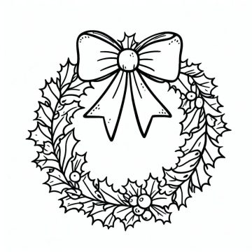 Desenho de Uma Guirlanda de Natal Muito Linda para Colorir