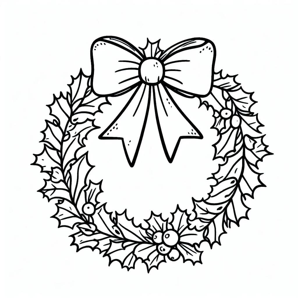 Desenho de uma Guirlanda de Natal Muito Linda para Colorir