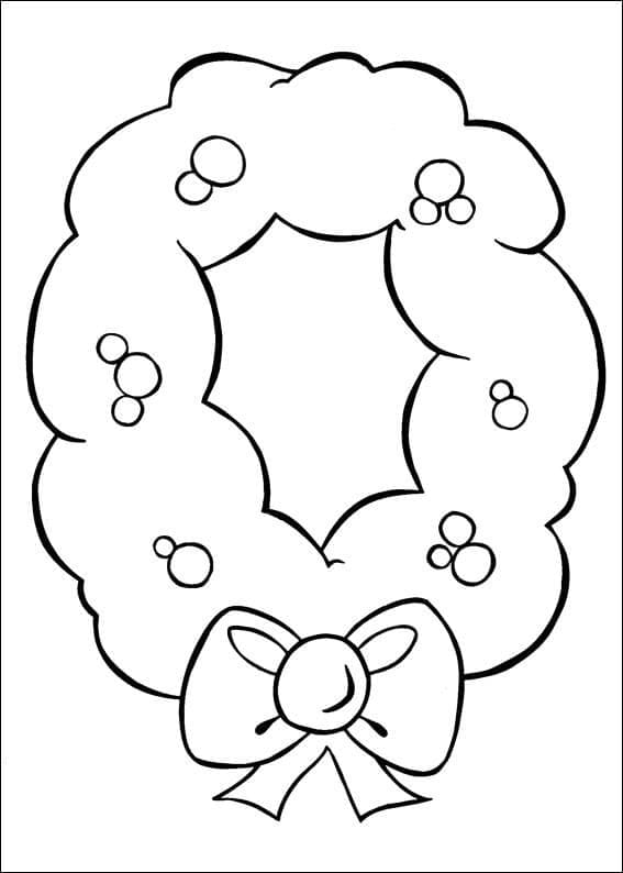 Desenho de uma Guirlanda de Natal Simples para Colorir