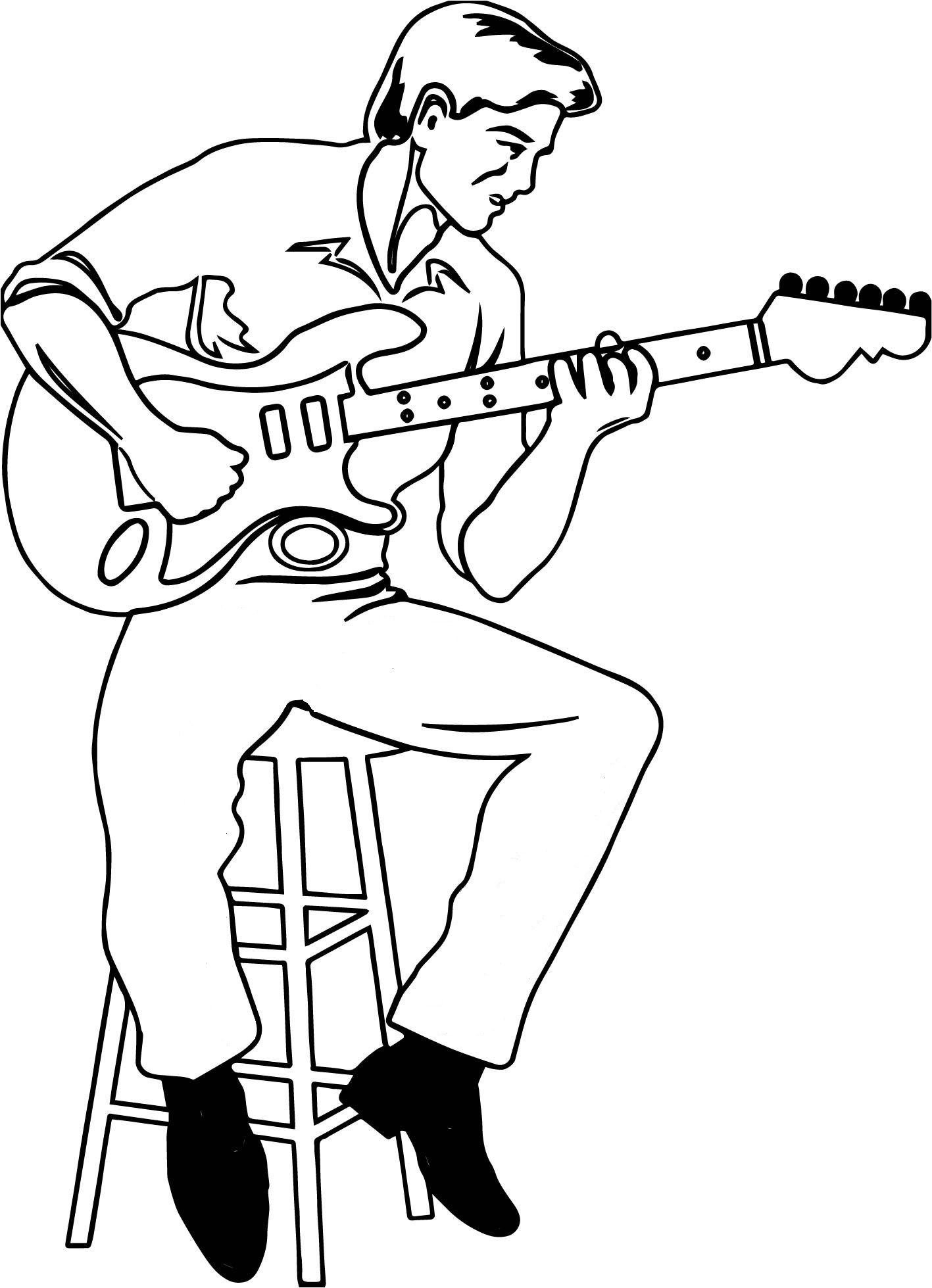 1543032106 Endorsed Guitar Player Coloring Page Man Playing Drawing At Getdrawings com Free For Personal