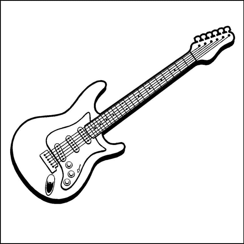 Desenho de Guitarra Elétrica para Colorir