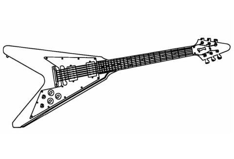 Desenho de Guitarra para crianças para Colorir
