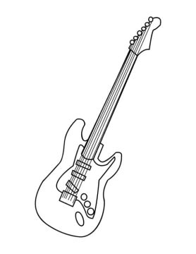Desenho de Guitarra Perfeita para Colorir