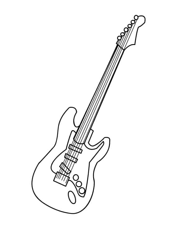 Desenho de Guitarra Perfeita para Colorir