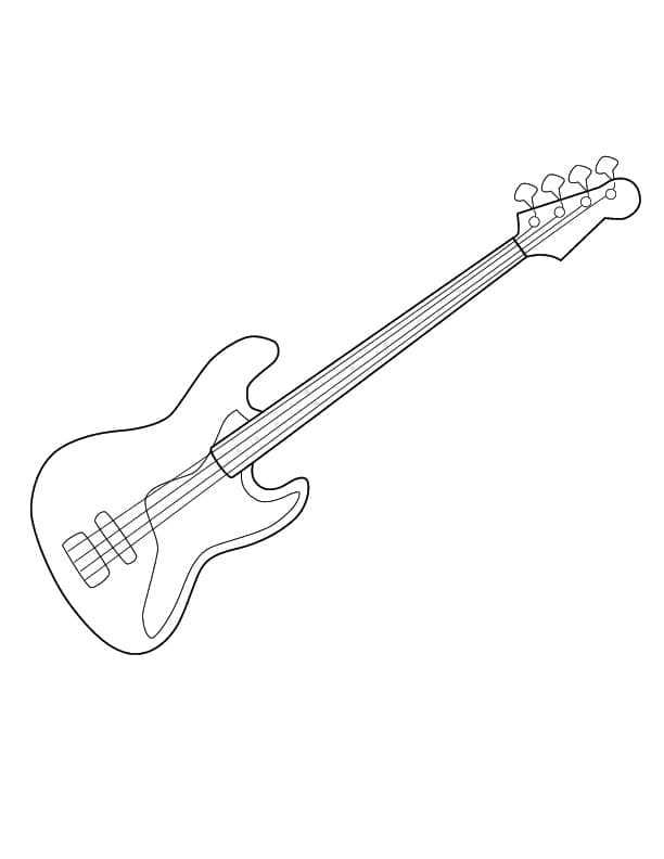 Desenho de uma Guitarra Elétrica para Colorir