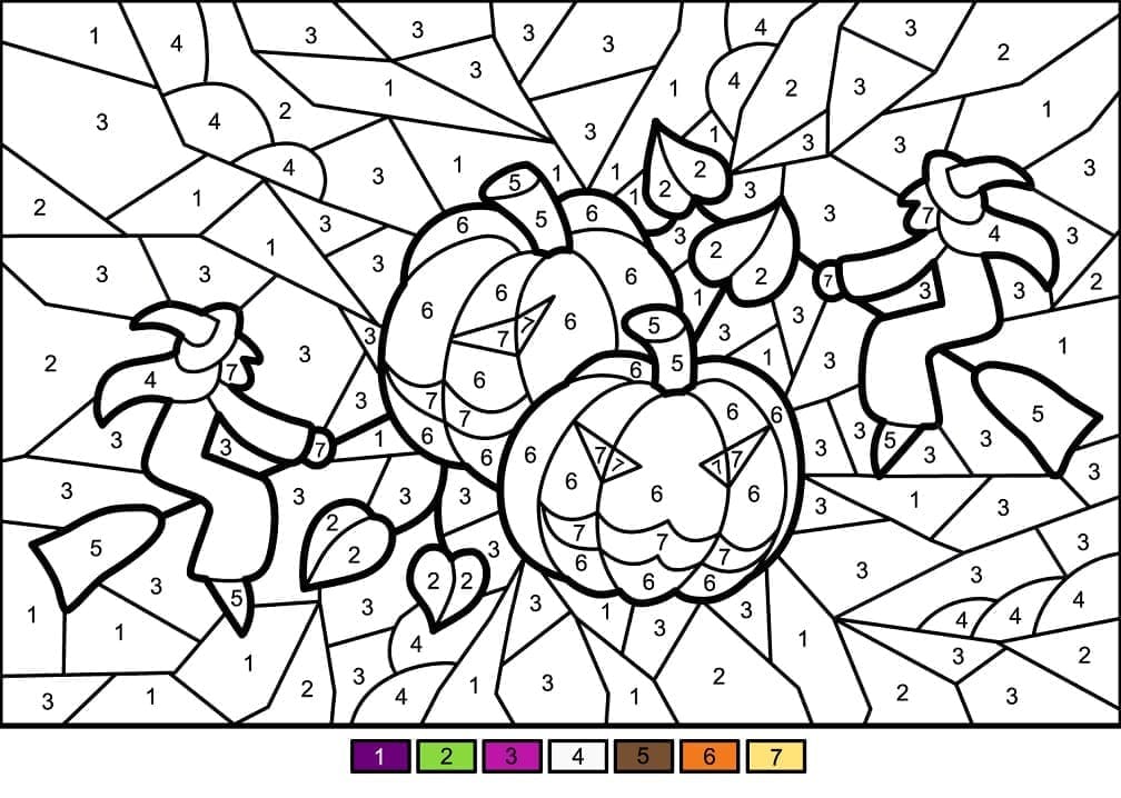 Abóboras de Halloween Colorir por Número