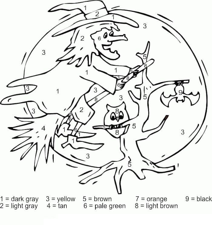 Bruxa Colorir por Número