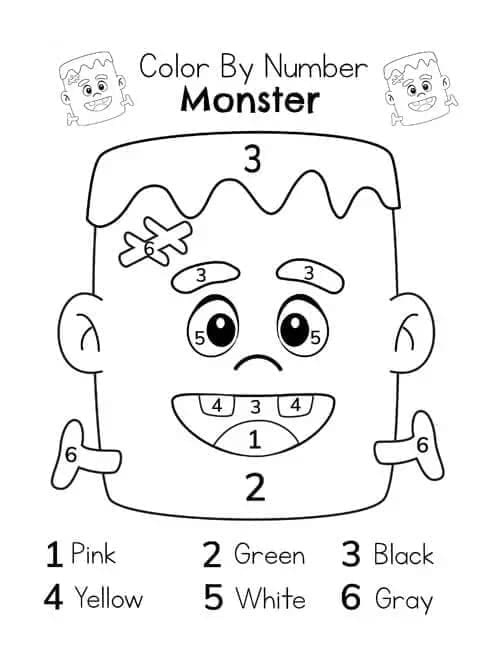 Frankenstein de Halloween Colorir por Número