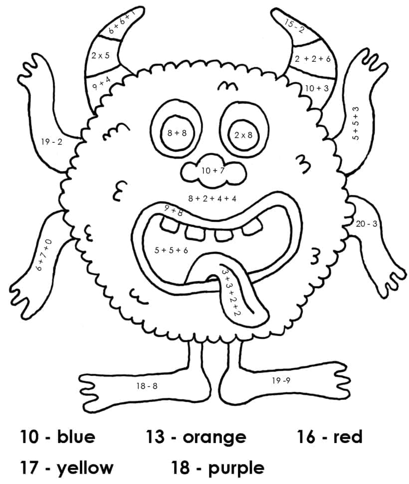 Monstro do Dia das Bruxas Colorir por Número