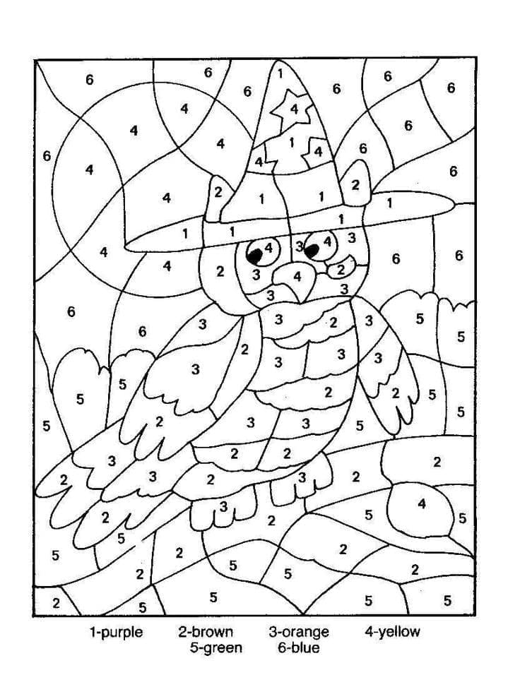 Desenhos de Halloween Colorir por Número para Colorir