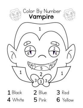 Vampiro do Dia das Bruxas Colorir por número