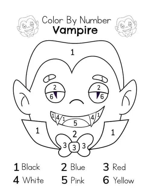 Vampiro do Dia das Bruxas Colorir por Número