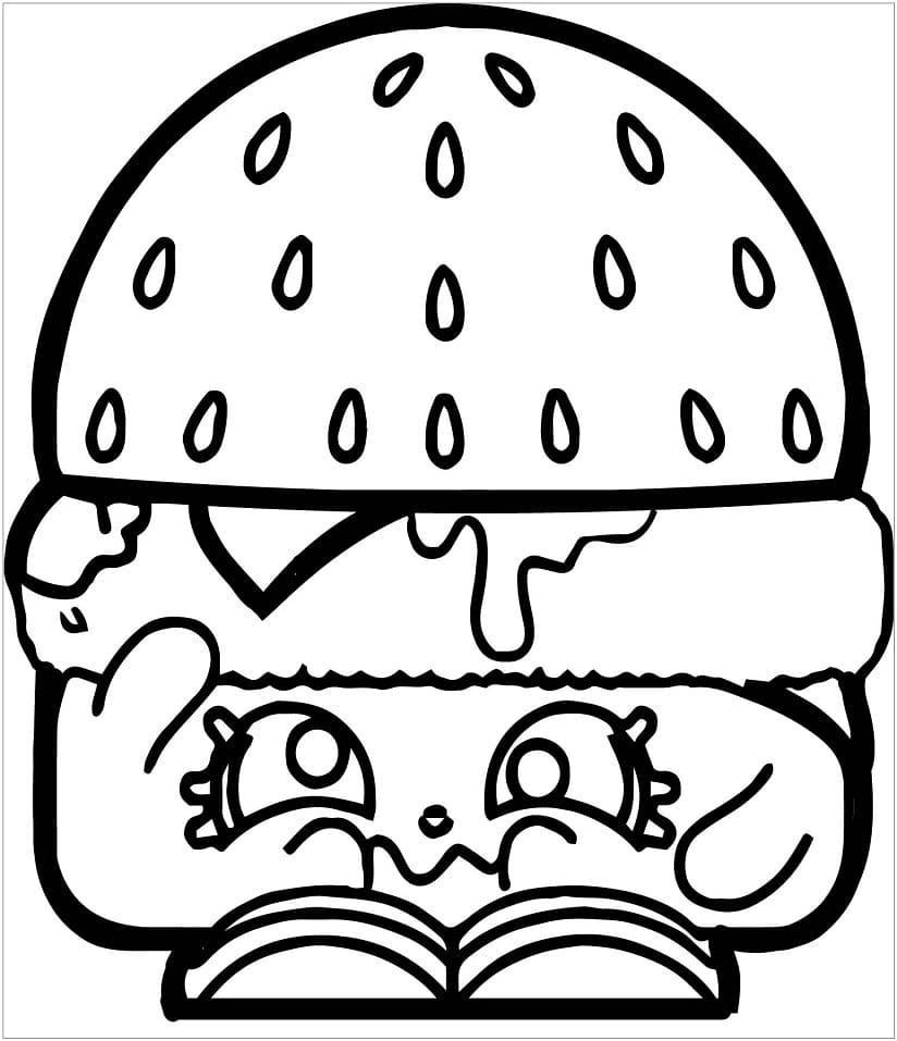 Desenho de Hamburguer Bonito para Colorir