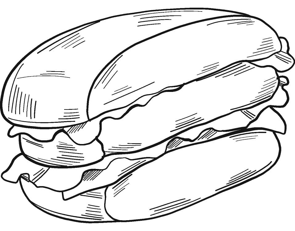Desenho de Hamburguer Infantil para Colorir