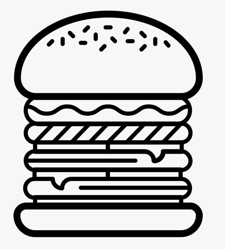 Desenho de Hamburguer Simples para Colorir 1