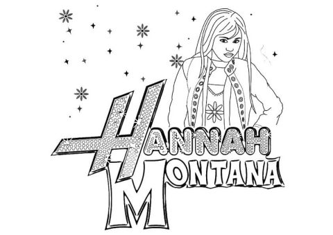 Desenho de Hannah Montana música para Colorir