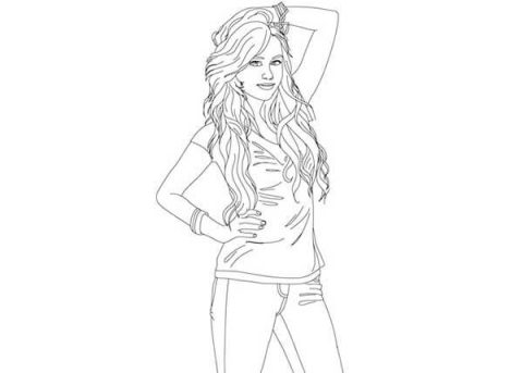 Desenho de Hannah Montana para Imprimir lápis de Cor